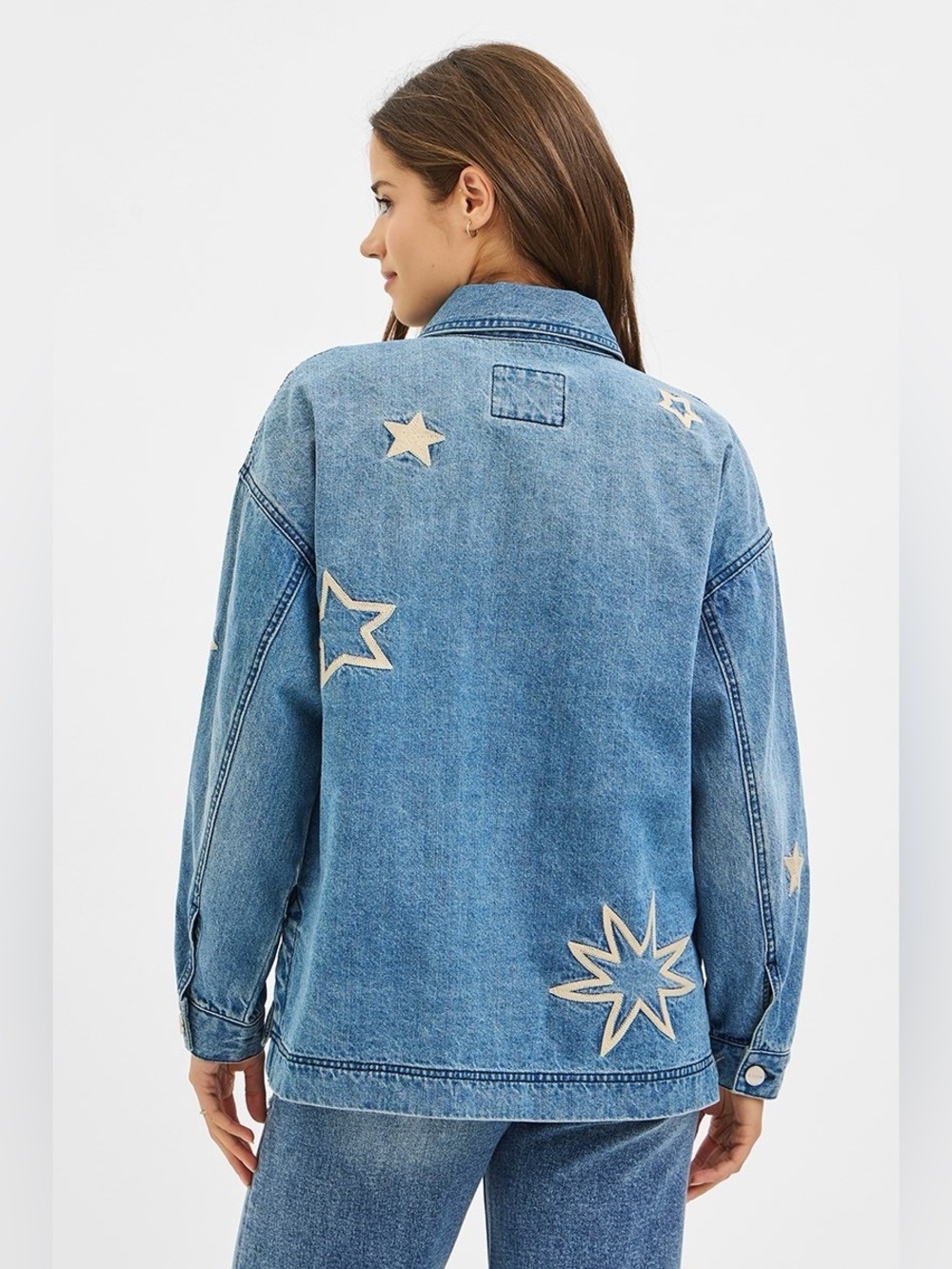 RDJ9241 MEDIUM Risen Star Embroidered Oversized Jacket - Picture 4 of 4
